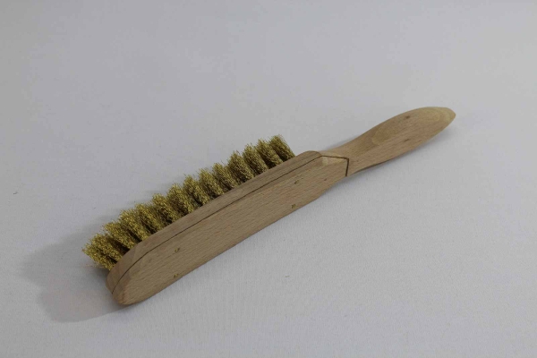 Drahtbürste 3-reihig, 29 cm, Messingdraht gewellt